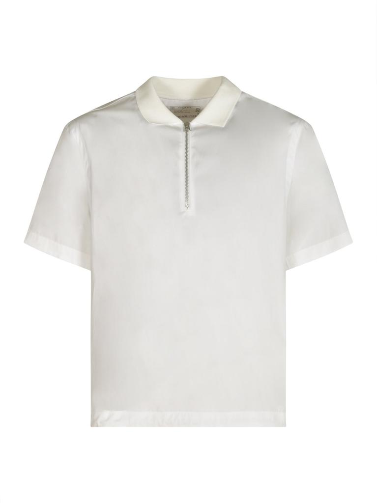 Sacai Men's Cotton Jersey Polo Shirt Black - Polo Shirts