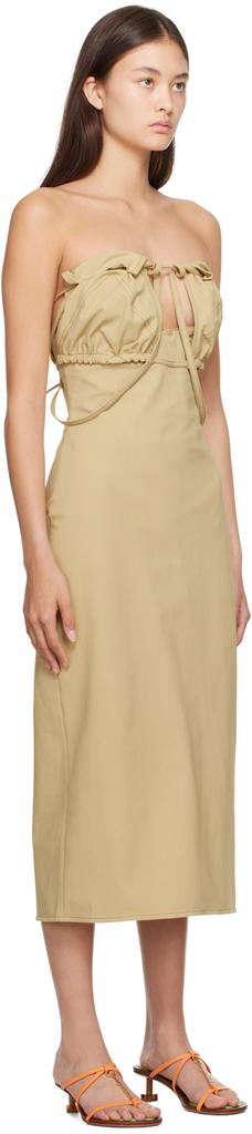 JACQUEMUS Khaki Le Raphia 'La Robe Bikini' Midi Dress