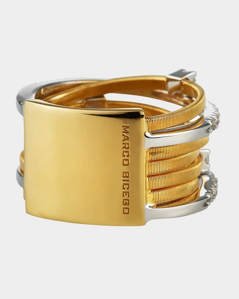 Marco Bicego Goa Seven-Row Mixed Gold Diamond Ring, Size 7 4