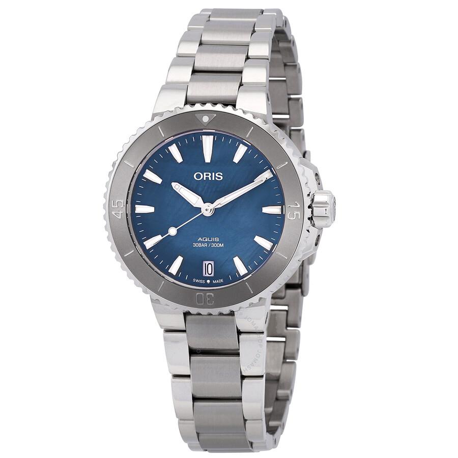 Oris Aquis Date Automatic Blue Mother of Pearl Dial Watch 01 733 7770 4155-07 8 18 05P
