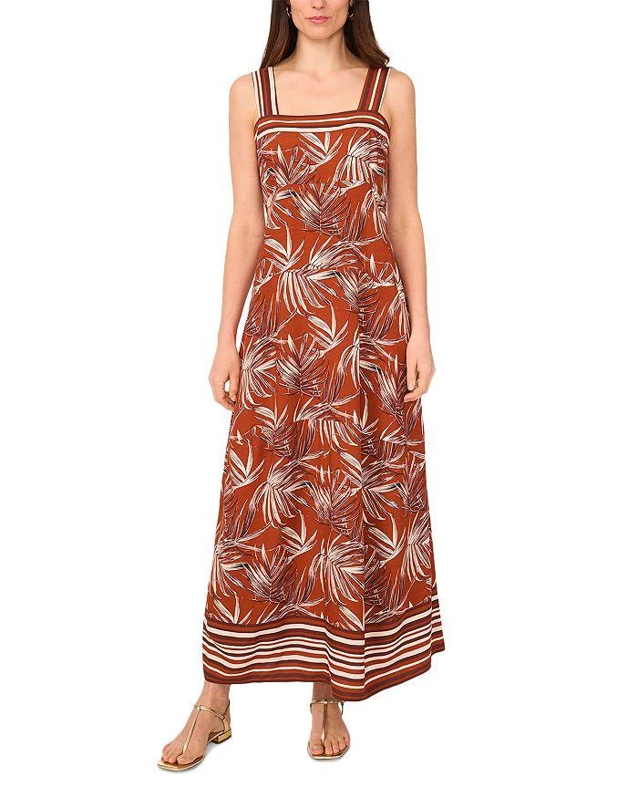 formal chiffon maxi dress Cream and Gray Floral Chiffon Maxi Dress