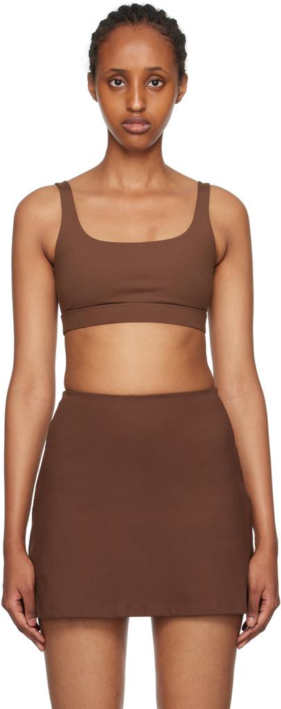 Girlfriend Collective Brown Andy Sport Bra
