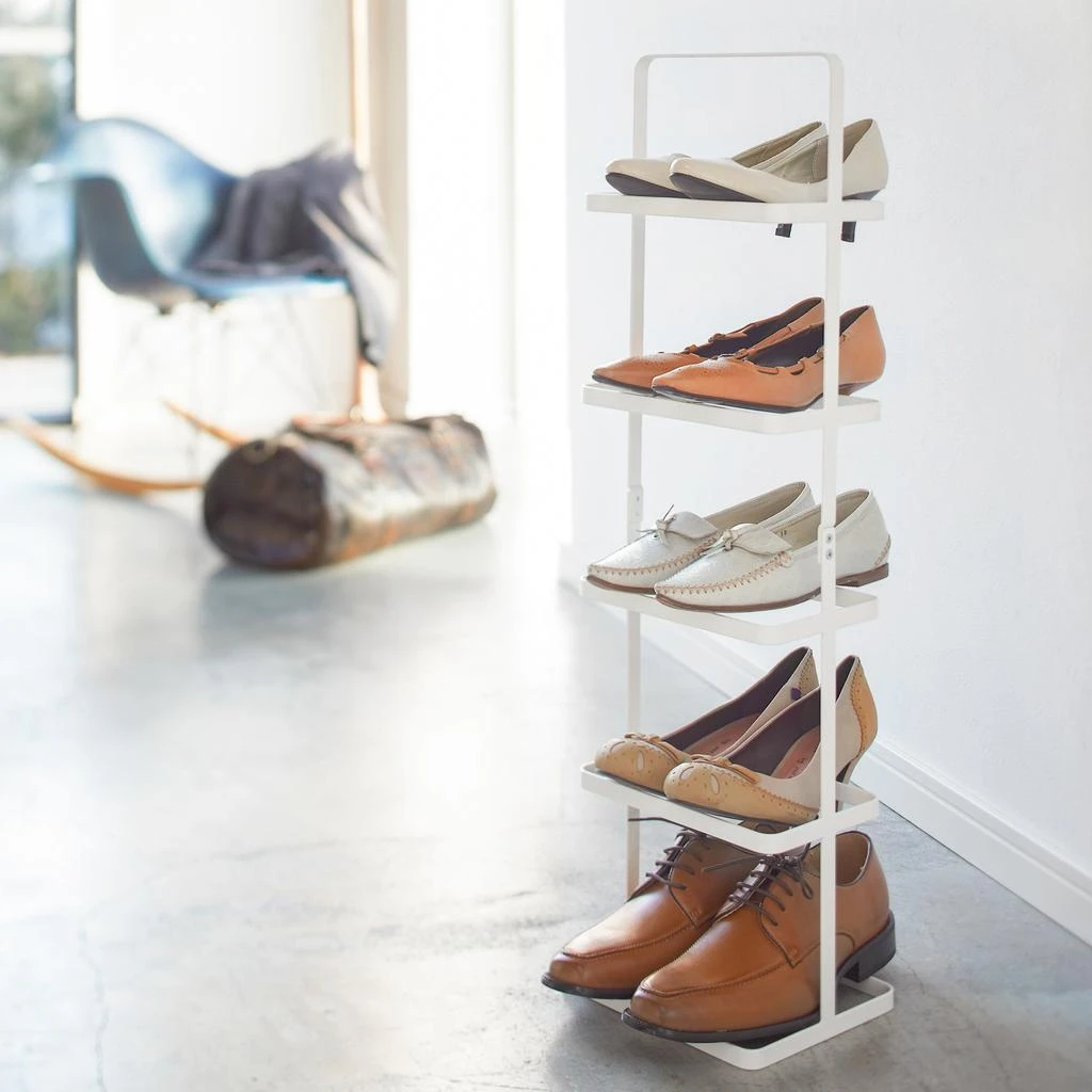 Yamazaki Home Shoe Rack, Steel,  Holds 5 shoes, Supports 11 pounds, Handles 2
