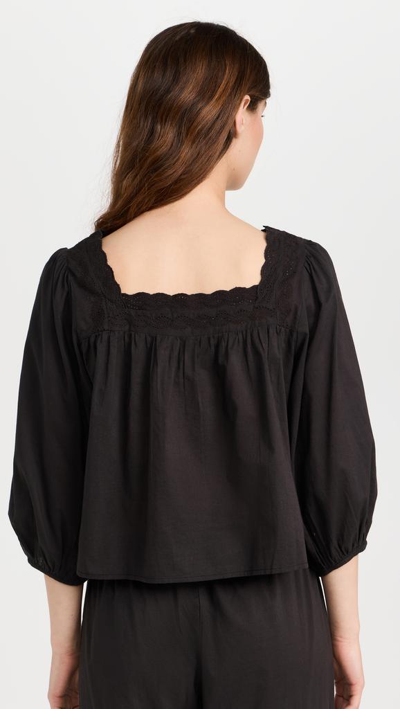 The Great The Eyelet Button Sleep Top