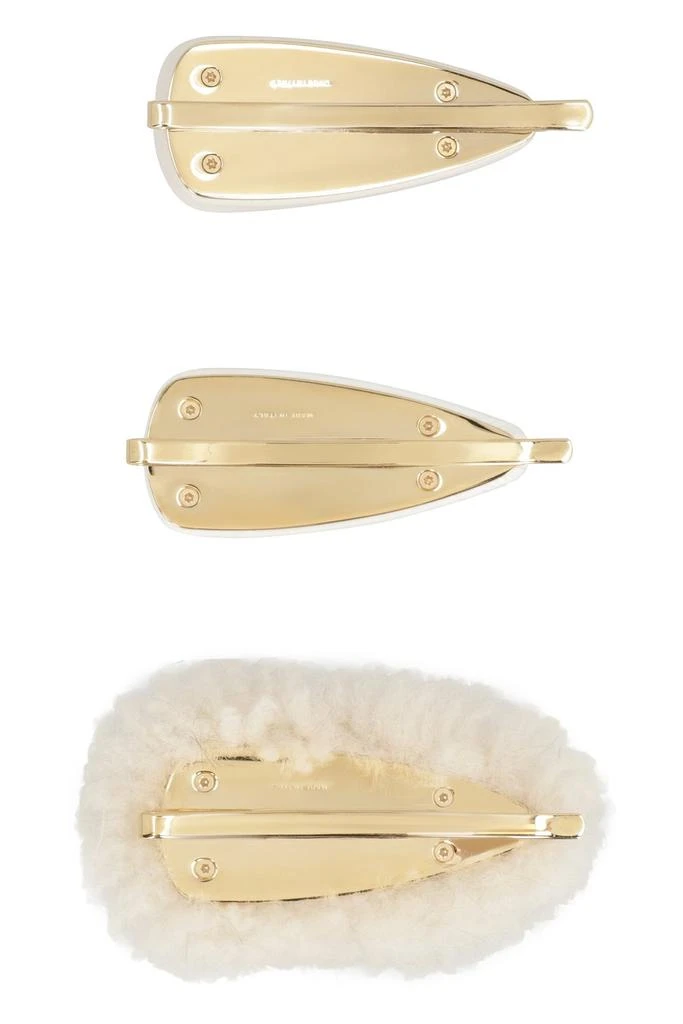 Miu Miu Miu Miu Set Of Three Logo Plaque Hairpin 2