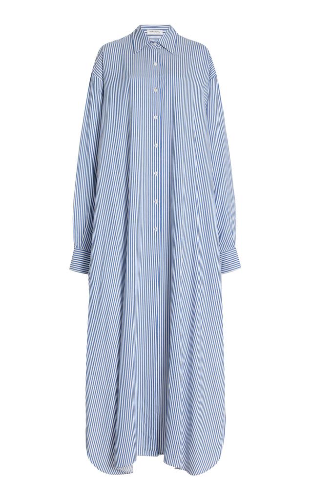 The Frankie Shop The Frankie Shop - Avery Striped Twill Maxi Shirt Dress - Blue - XS/S - Moda Operandi
