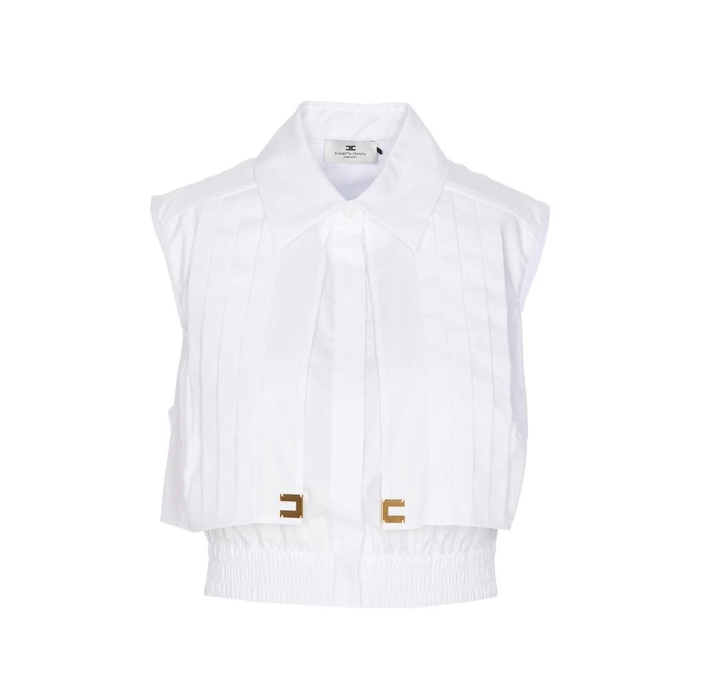 ELISABETTA FRANCHI Elisabetta Franchi Cropped Poplin Cape Shirt 1