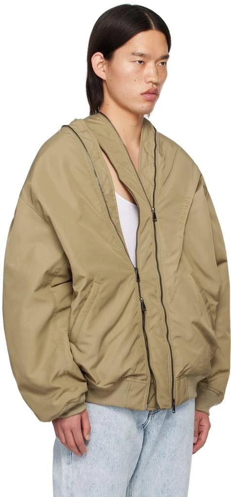 Y/Project Beige Double Zip Bomber Jacket 2