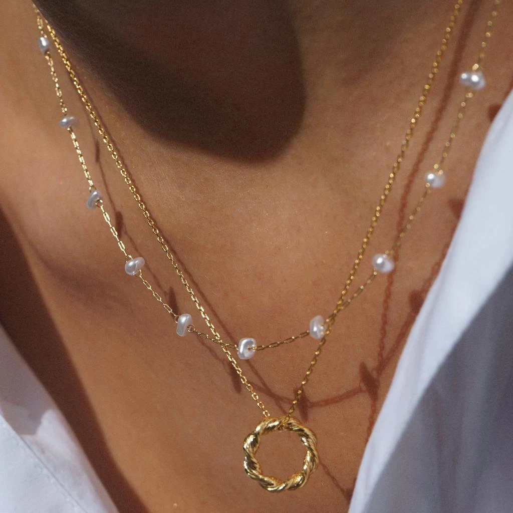 Orelia London Pearl Stationed Chain Necklace 6
