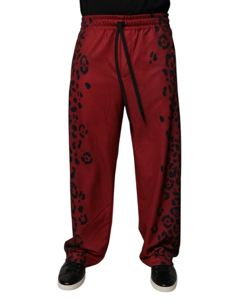 Dolce
Gabbana Leopard Print Polyester Men Jogger Men
s Pants
