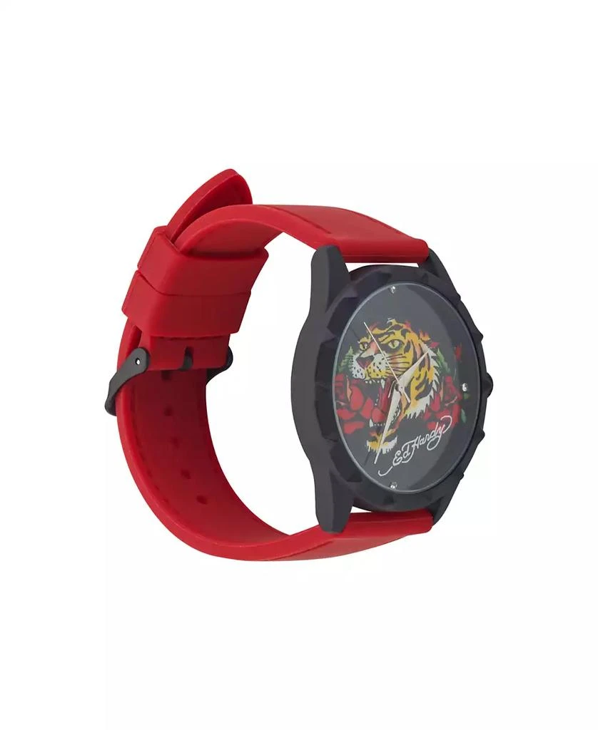 Ed Hardy Women's Quartz Matte Red Silicone Strap Analog Watch 2