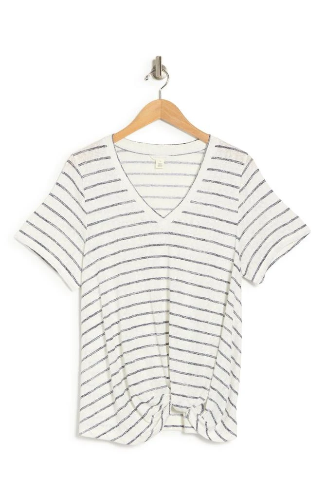 Caslon V-Neck Twist Hem T-Shirt 3