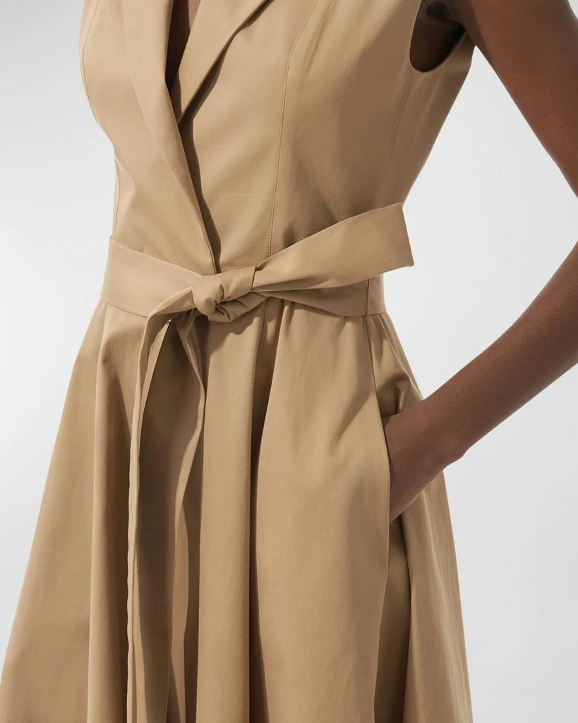 Carolina Herrera Flared Sleeveless Self-Belt Midi Trench Dress 3