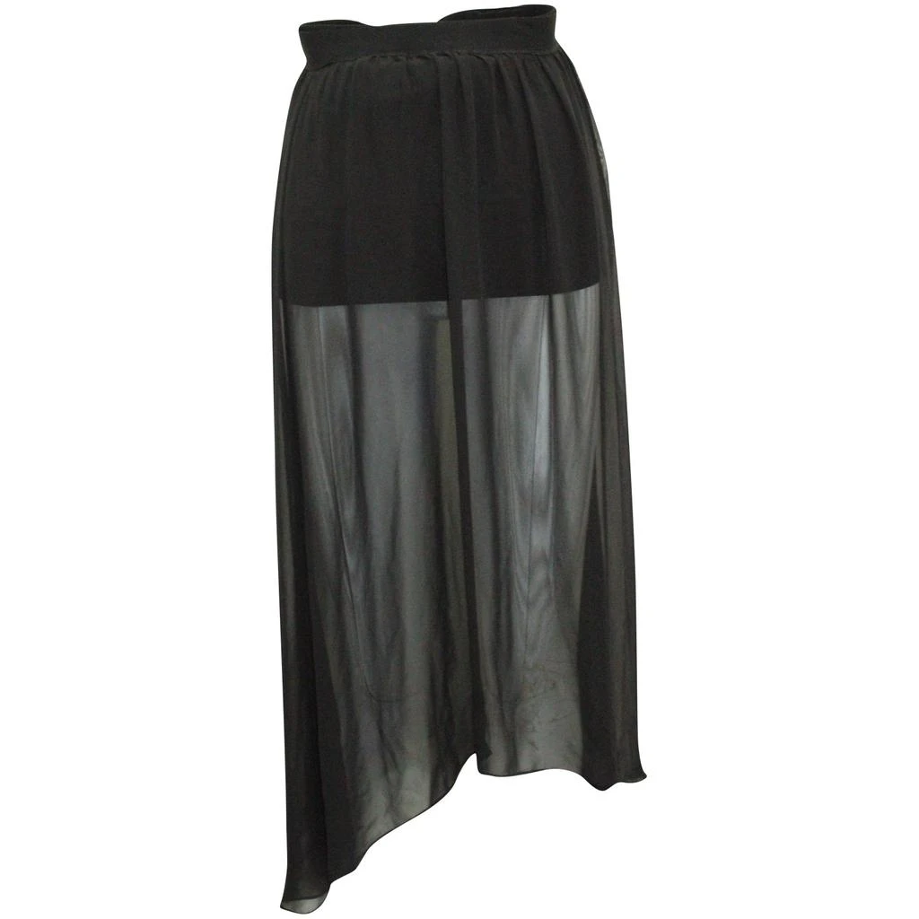Alice + Olivia Alice + Olivia Ruffle Embellishment Sheer Skirt in Black Polyester 1