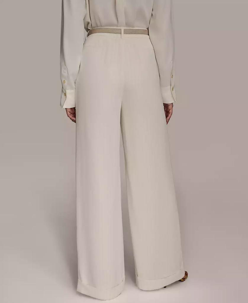 Donna Karan Women's Pinstripe Wide-Leg Belted Pants, Regular & Petite