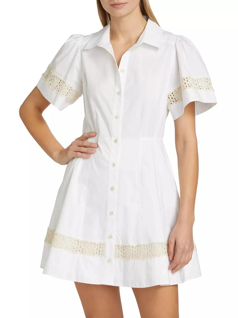 Tanya Taylor Corinne Crochet-Trim Mini Shirtdress 3