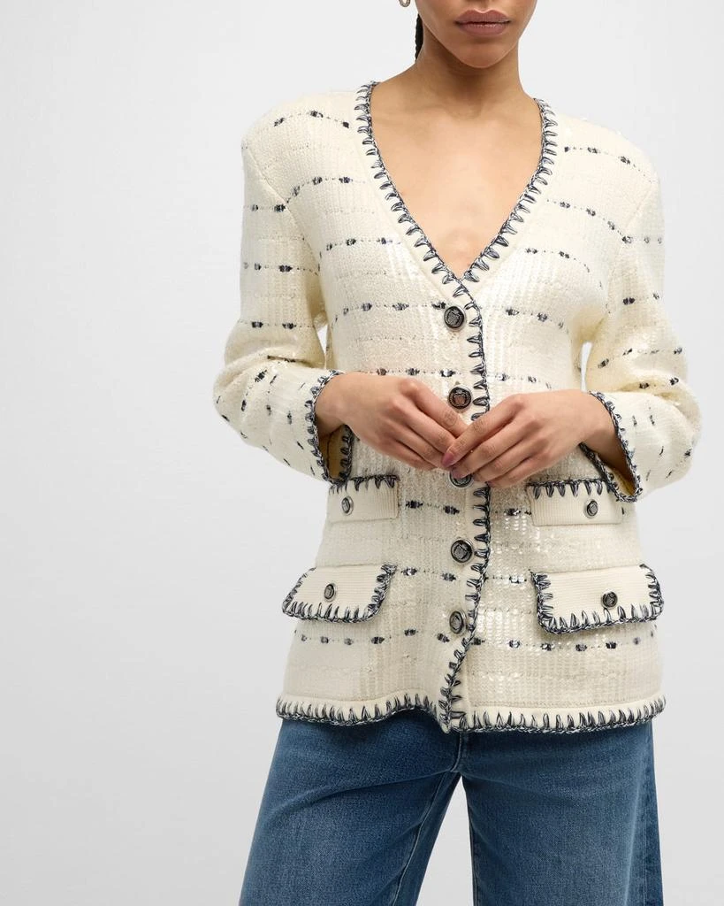 VERONICA BEARD Ceriani Sequin Knit Jacket 8