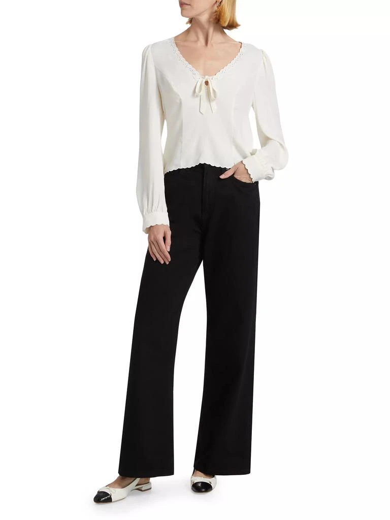Reformation Vivia Scalloped Bow Top 2