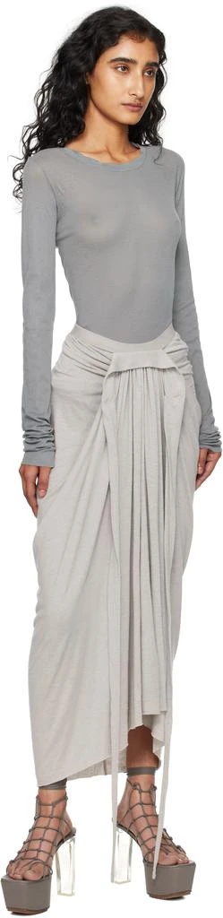 Rick Owens Off-White Concordians Knee Draped Midi Skirt 4
