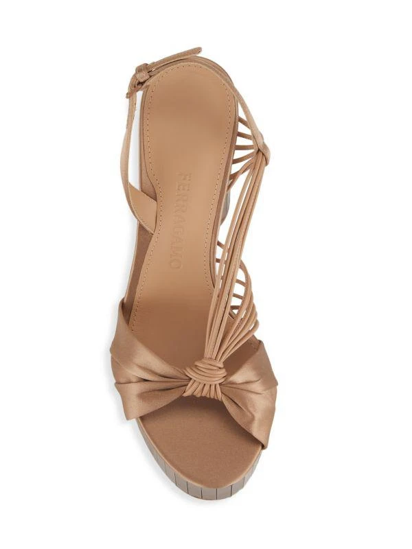 Salvatore Ferragamo Sabina 105MM Satin Platform Sandals 5