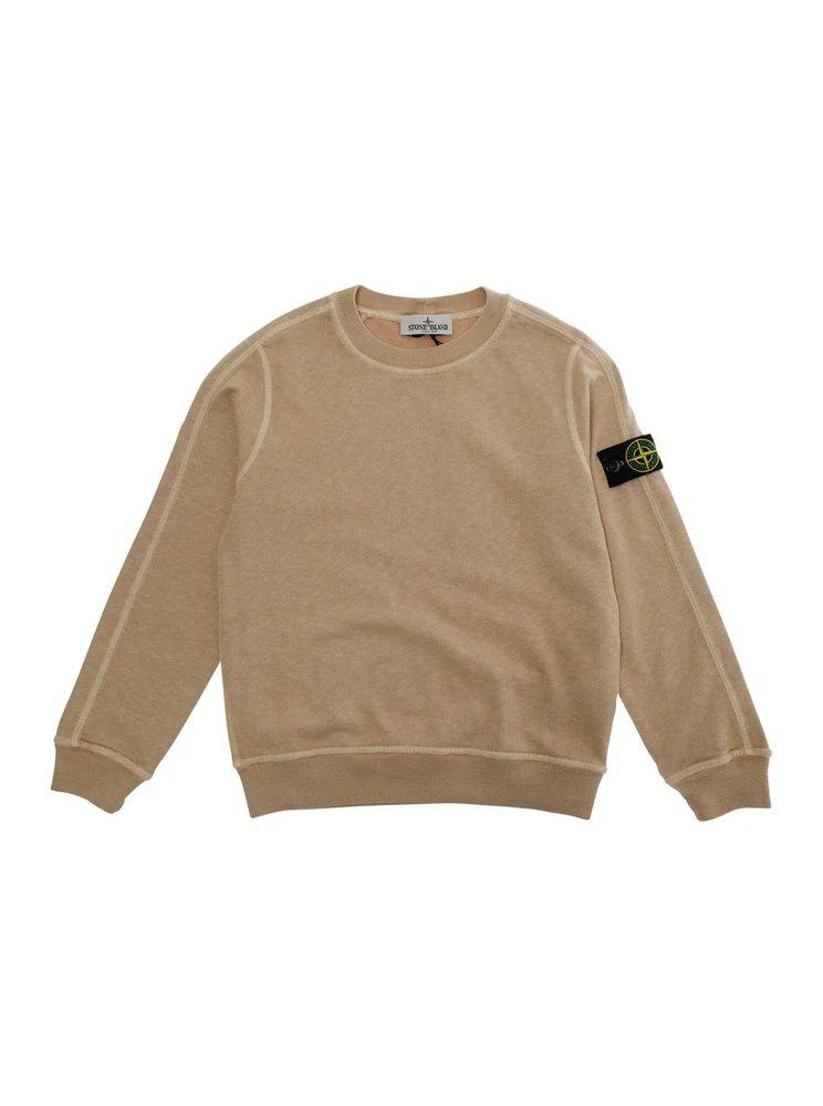 Stone Island Junior Stone Island Junior Logo Patch Crew Sweatshirt