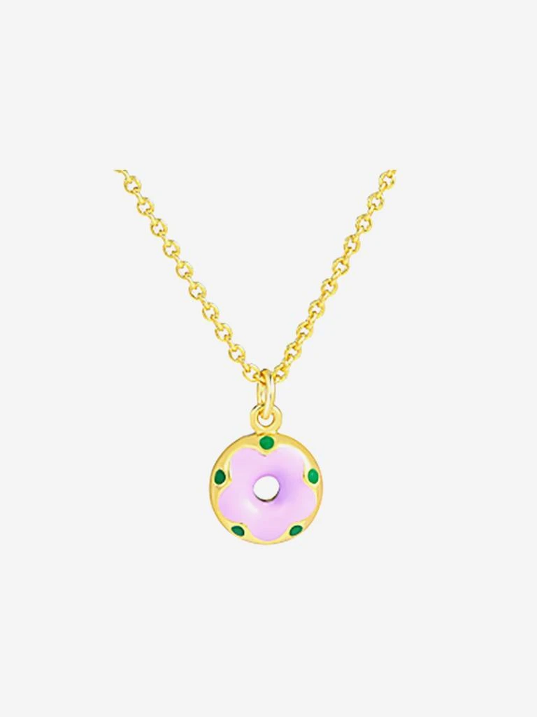 Secret Spoils Secret Spoils Girls Purple Doughnut Flower Necklace in Gold (40cm)