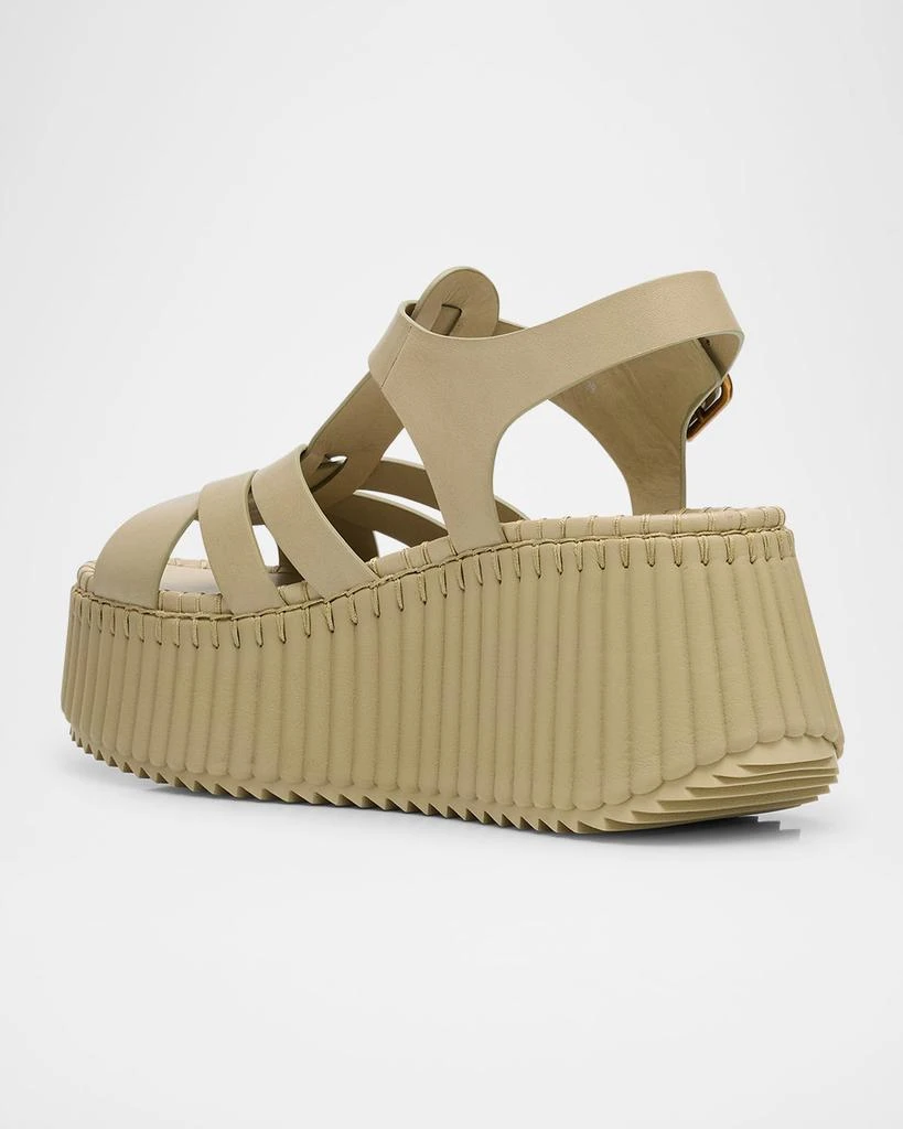 Chloé Nama Leather T-Strap Platform Sandals 3