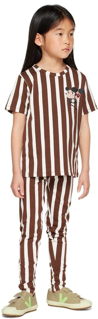 Mini Rodini Kids Brown & White Ritzratz Leggings 4