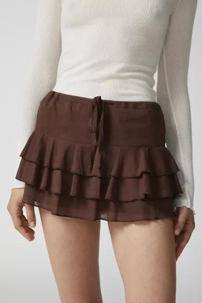 Urban Outfitters UO Kara Ruffle Micro Mini Skirt