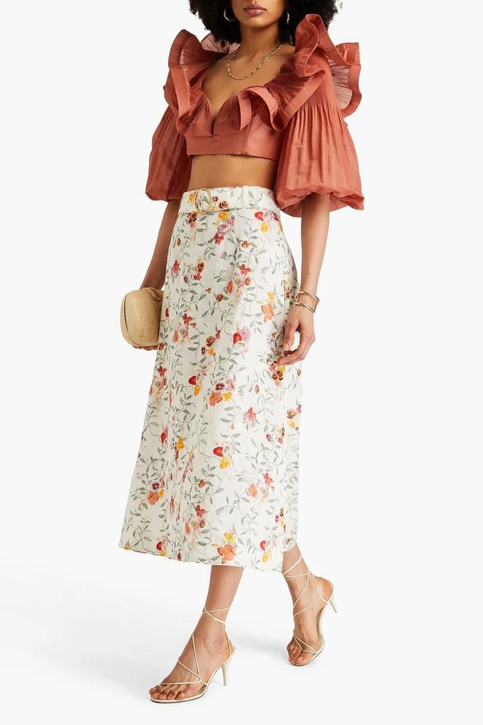 Zimmermann Cropped ruffled plissé-organza top 2