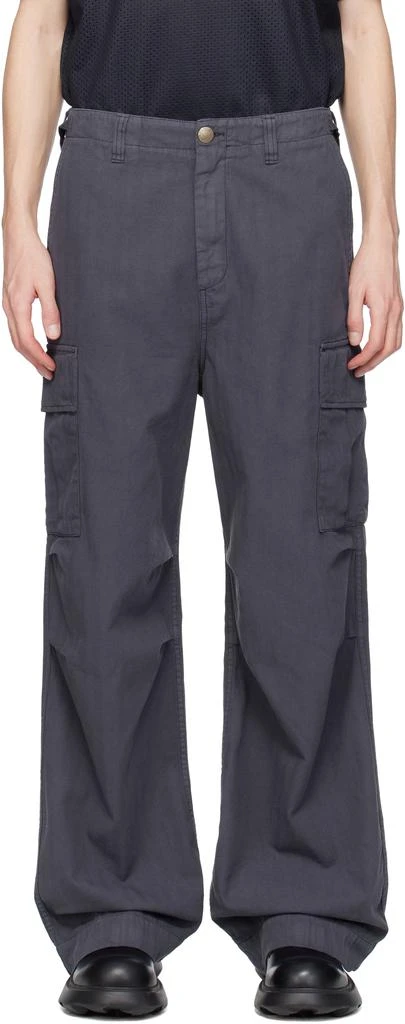 Palmes Blue Herringbone Cargo Pants 1