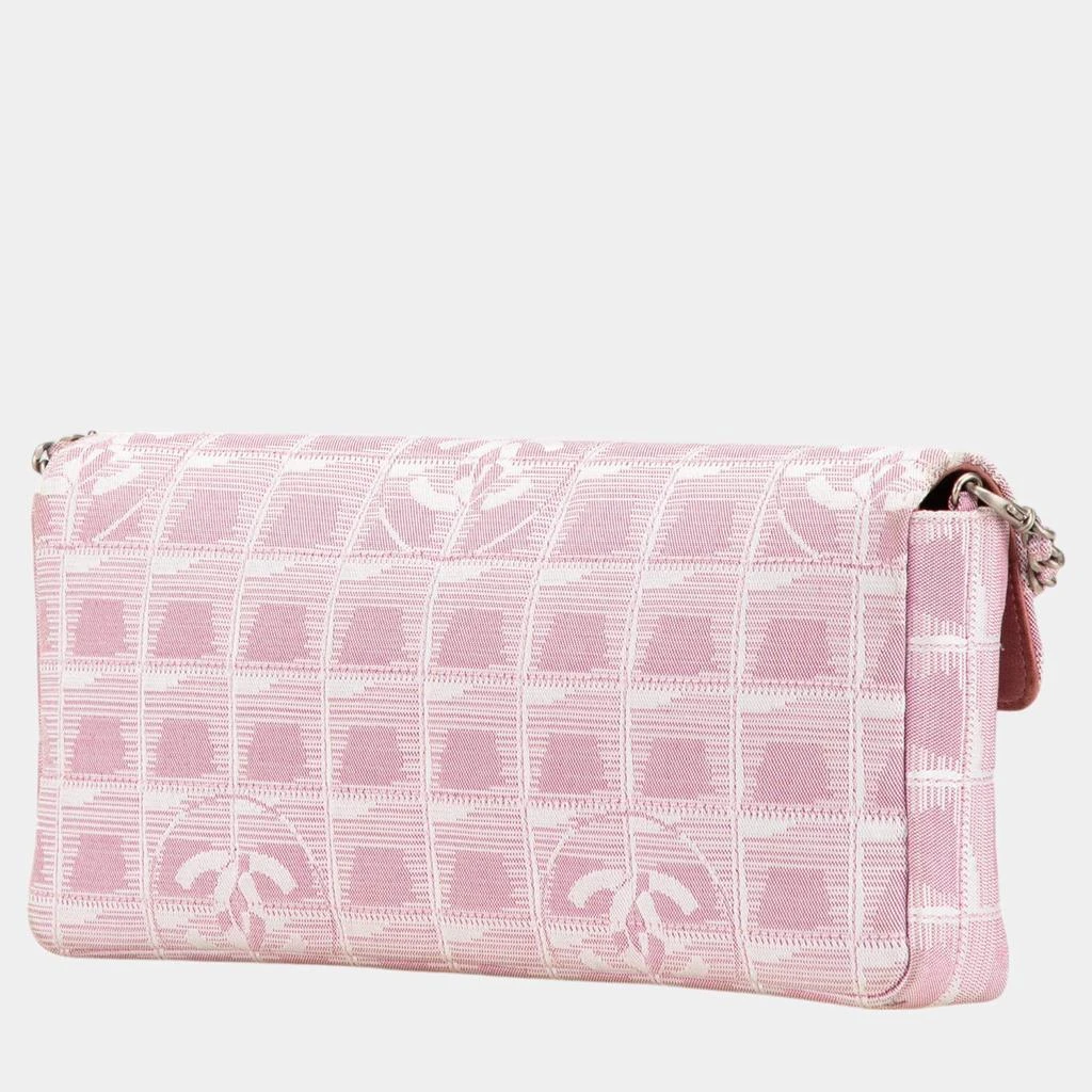 Chanel Chanel Pink Nylon New Travel Line East West Flap Bag 2