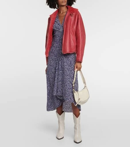 Isabel Marant Acassy shearling-trimmed leather jacket 2