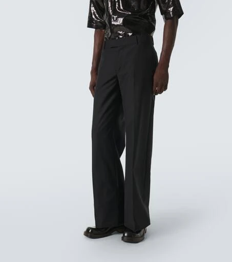 Alexander McQueen Low-rise wool and mohair wide-leg pants 3
