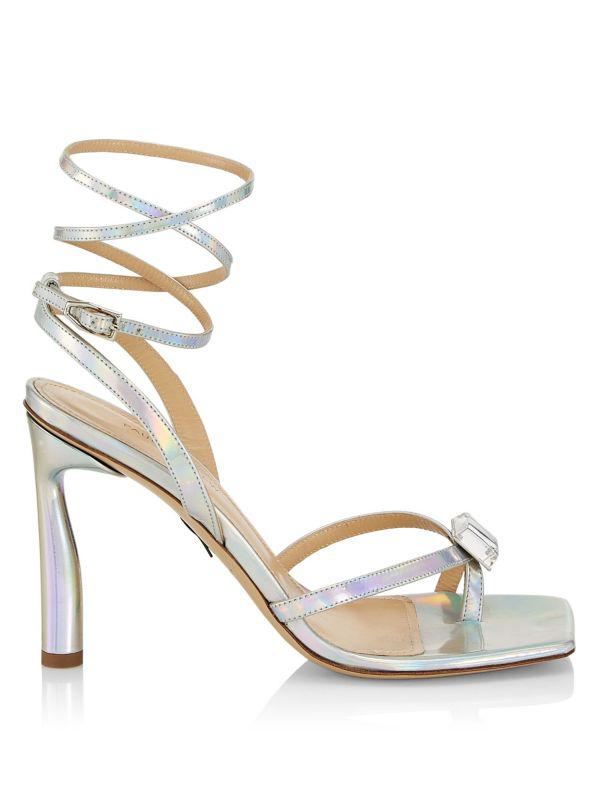 Paul Andrew Metallic Patent Leather Sandals