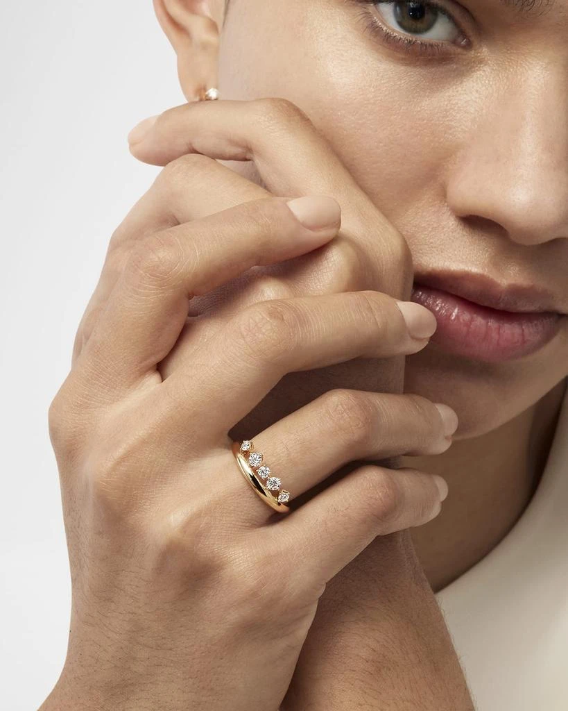 Hearts On Fire 18K Yellow Gold Barre Floating Diamond Ring 2