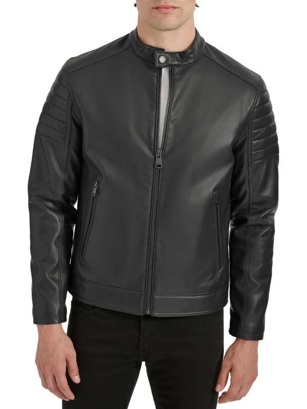 Kenneth Cole Faux Leather Moto Jacket 1