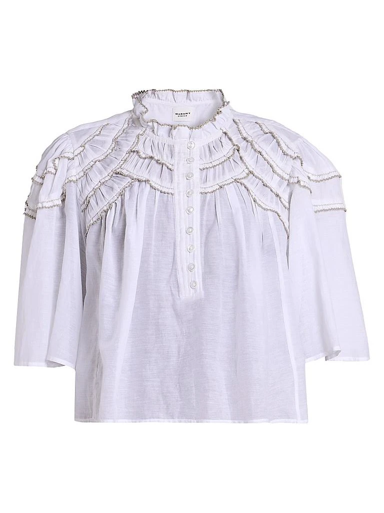 Isabel Marant Étoile Carmen Cotton-Blend Ruffle Top