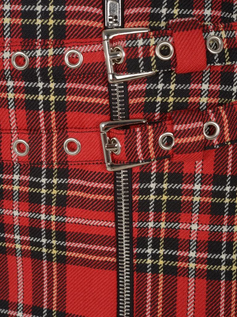 Alessandra Rich Alessandra Rich Plaid-Check Patterned Side-Zipped Mini Skirt 3