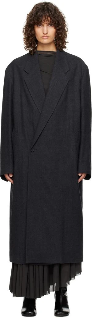 Lemaire Gray Maxi Double Breasted Coat 1
