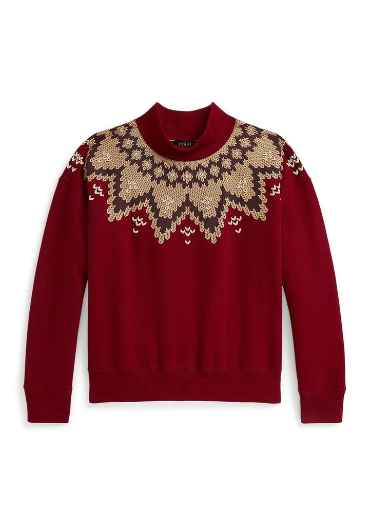 Ralph Lauren Girls 7-16 Fair Isle Fleece Boxy Sweatshirt