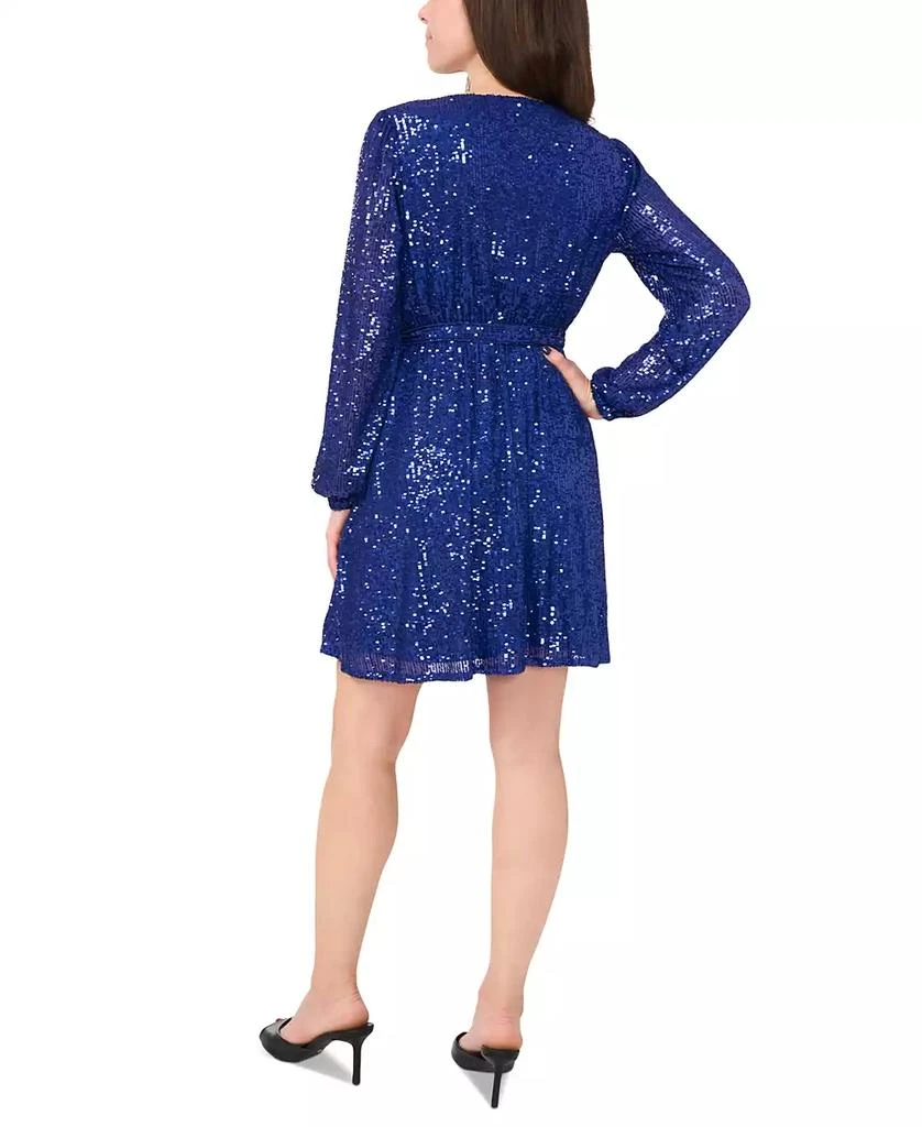 MSK Petite Sequin Blouson-Sleeve Fit & Flare Dress 5