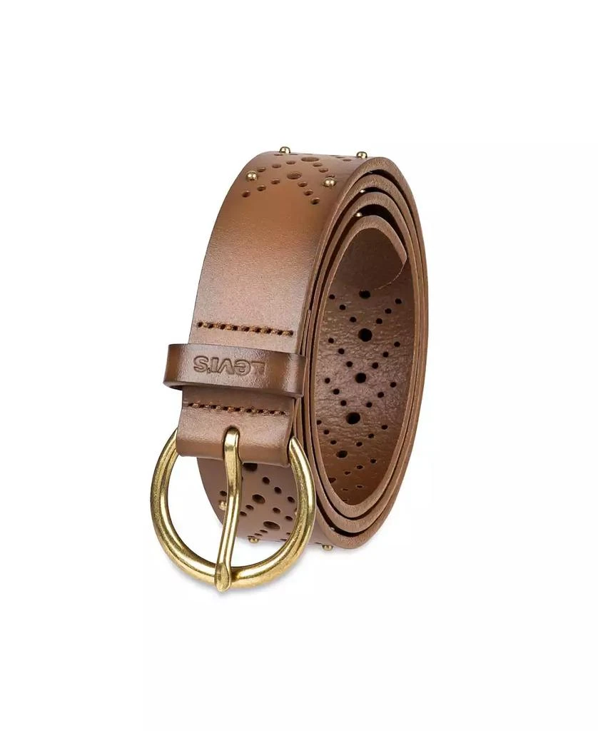 Levi's Women's Studded Fully Adjustable Perforated Leather Belt 4