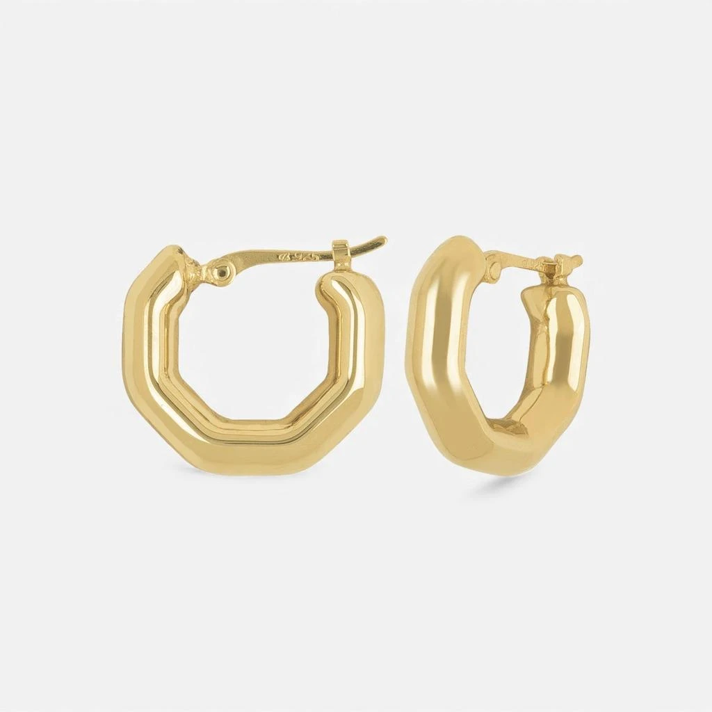 Ina Mar Ina Mar 14K Yellow Gold Octagon Hoop Earrings 21/4216 1