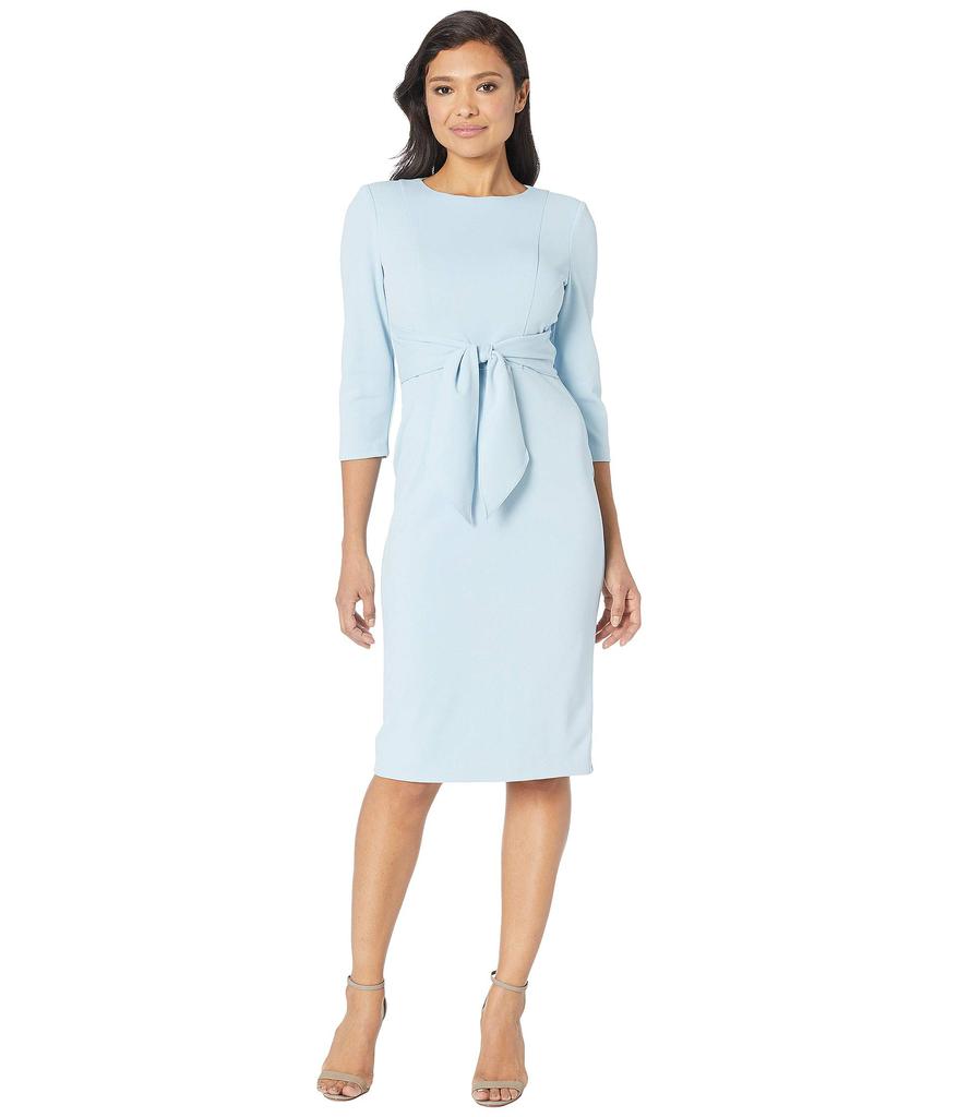 Adrianna Papell Knit Crepe Tie Waist Sheath Dress