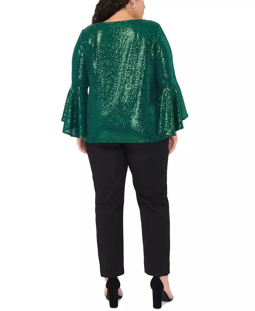 MSK Plus Size Sequinned Bell-Sleeve Boat-Neck Top 5