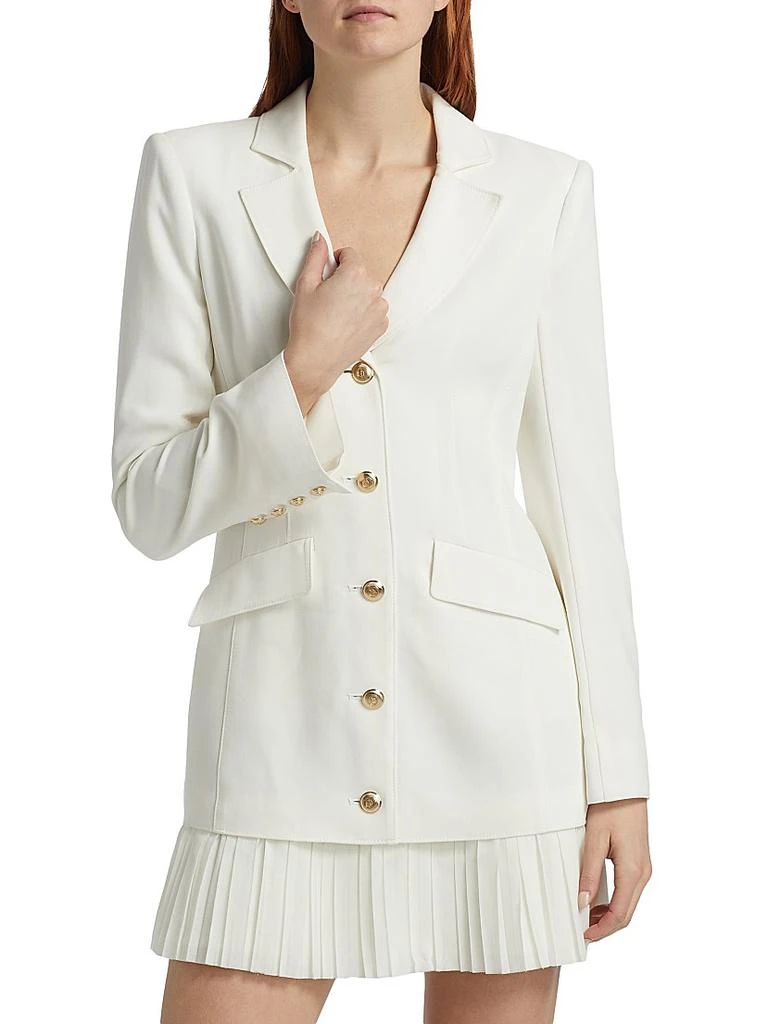 chinese dress ladies Long Sleeve Double Breasted Blazer Dress Xs / Beige