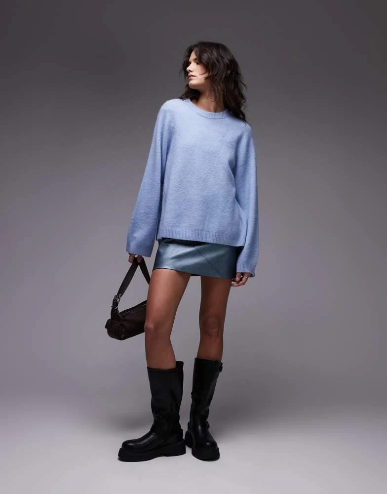 ARKET ARKET super soft alpaca and wool blend relaxed sweater in blue 2