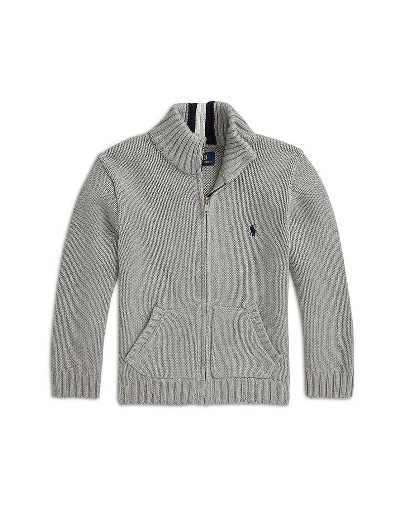 Ralph Lauren Boys' Cotton Full Zip Sweater - Little Kid, Big Kid 1