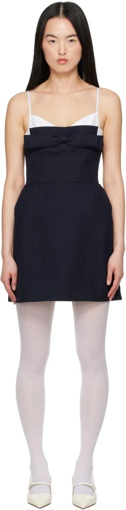 black mini dress white bow Irina White Sequin Mini Dress with Black Bow – Confête main image 1
